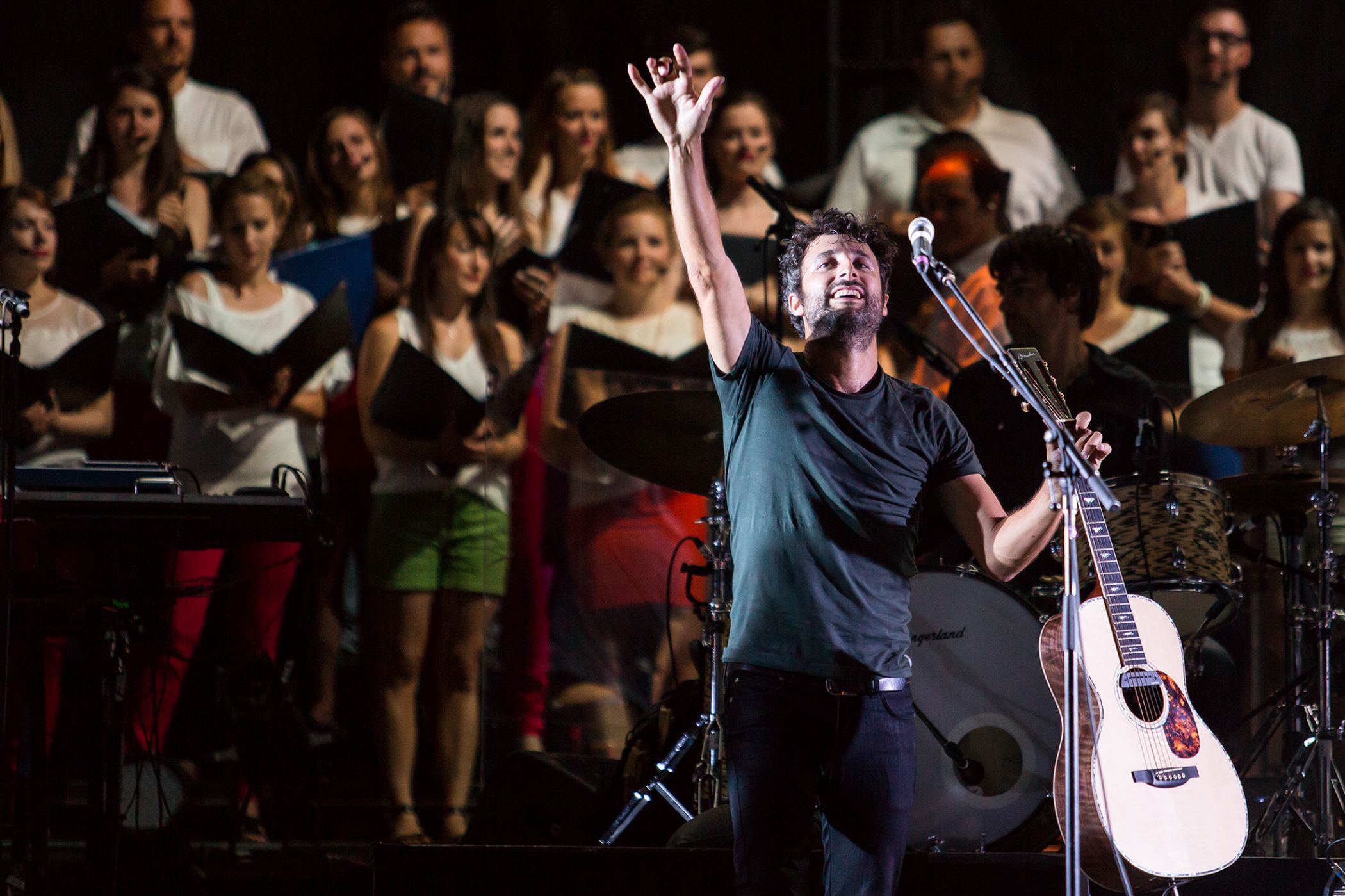 accompanied by a symphony orchestra